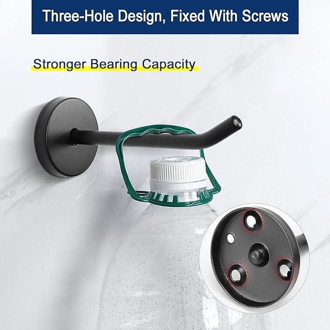 NearMoon Coat Hooks, Wall Mount Hooks for Hanging Hat Hurse Robe, 304 Stainless Steel Heavy Duty Towel Hangers for Bathroom Livingroom Hotel Kitchen Garage, 6 Pack (4 Inch, Matte Black) - ModernBath