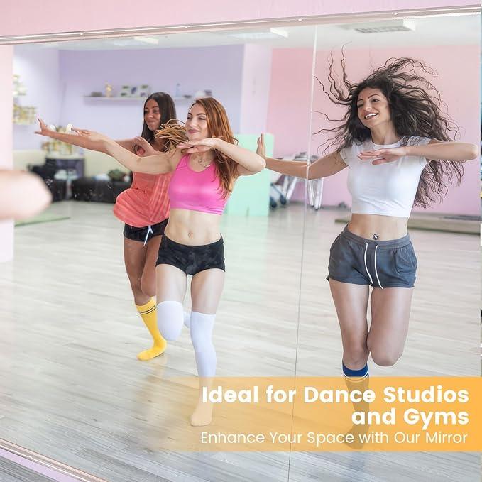 Amorho 56''x16''(Each)-2PCS Gym Mirror, Tempered Glass, Frameless Full Body Mirror for Home, Yoga Studios, Dance Rooms, Garage Gyms. - ModernBath
