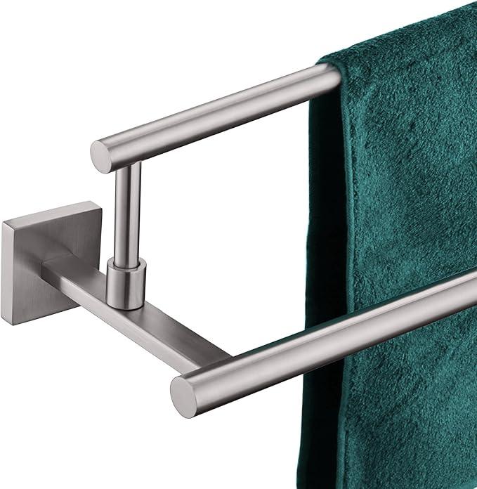 KOKOSIRI Bath Towel Holders Brushed Nickel Bathroom Rack 32-Inch Double Towel Bars Overlength Kitchen Rails Stainless Steel B5009BR-L32 - ModernBath