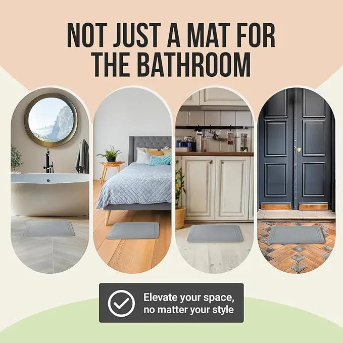 ITSOFT Memory Foam Bath Mat 59x23, Non Slip, Machine Washable, Quick Dry & Absorbent Rugs, Bath Mats for Bathroom Floor, Tub & Shower, Bathroom Rug, Gray - ModernBath