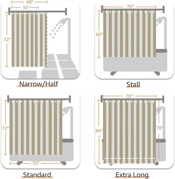 jinchan Ombre Wood Taupe Striped Shower Curtain Waterproof Fabric Bathroom Decor Minimalist Design Modern Neutral Gradual Color Water Resistant with 12 Metal Hooks 70x60 Inches - ModernBath