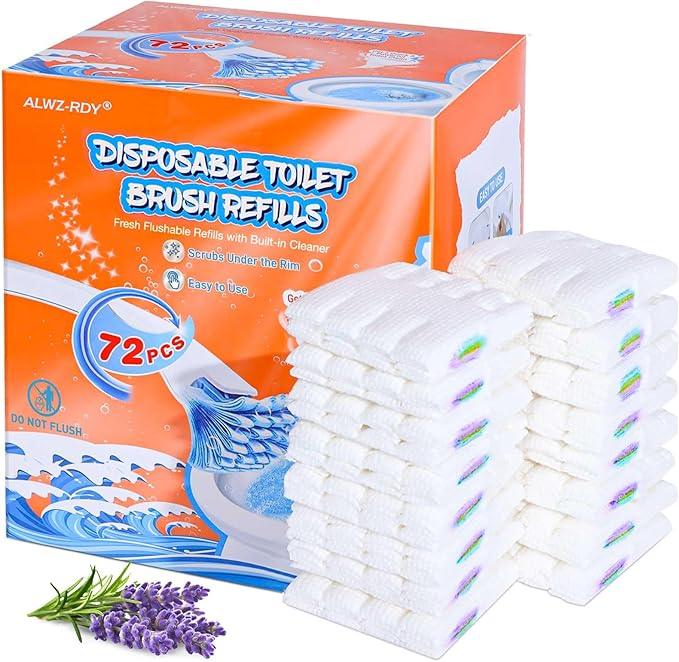 ALWZ-RDY Toilet Cleaner Refill Pads 72ct Disposable Scrubber Refill Fresh Bowl Pads for Bathroom, Lavender Scent - ModernBath