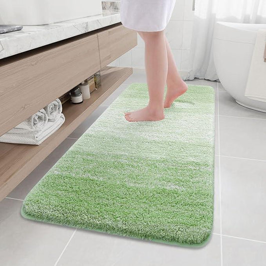 Arotive Microfiber Bathroom Rugs, Shaggy Soft and Absorbent Bath Rug, Non-Slip, Thick Plush Machine Washable Dry Bath Mats for Bathroom, Tub and Shower, 59x24, Sage Green, Rectangular - ModernBath