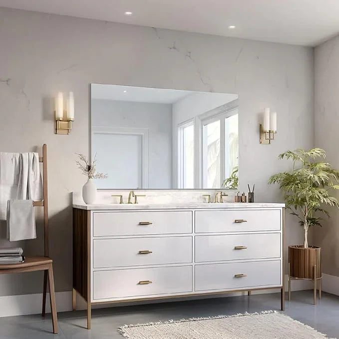 KOCUUY Frameless Mirror, 36"x48" Bathroom Mirror for Over Sink, Unframed Vanity Mirror, Large Rectangle Mirror for Bathroom, Bedroom, Living Room, Entryway, Upgraded Shatterproof - ModernBath