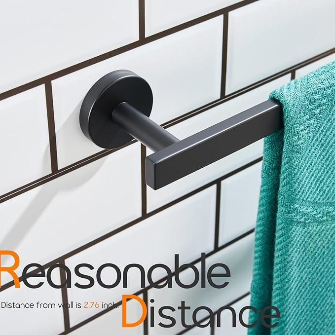 24 Inch Bathroom Towel Racks Bath Towel Bars Kitchen Towel Holder Towel Rails Wall Mounted SUS304 Stainless Steel Matte Black AN4001MB-L24 - ModernBath