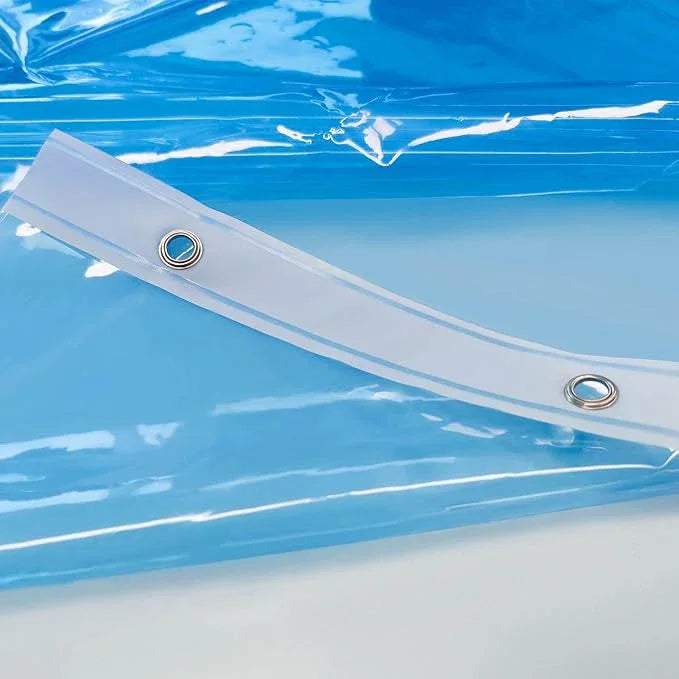 Barossa Design Clear Blue Stall Shower Curtain Liner with 3 Magnets - 36" x 72" Waterproof PEVA Plastic Narrow Shower Liner Lightweight for Small Bathroom, Metal Grommets - Clear Blue - ModernBath