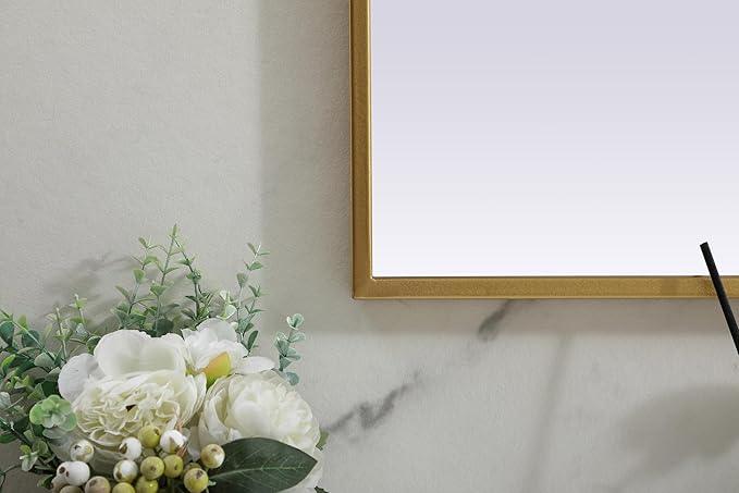 Illuminate, Metal Frame Arch Mirror 36X42 Inch in, Modern, Brass - ModernBath