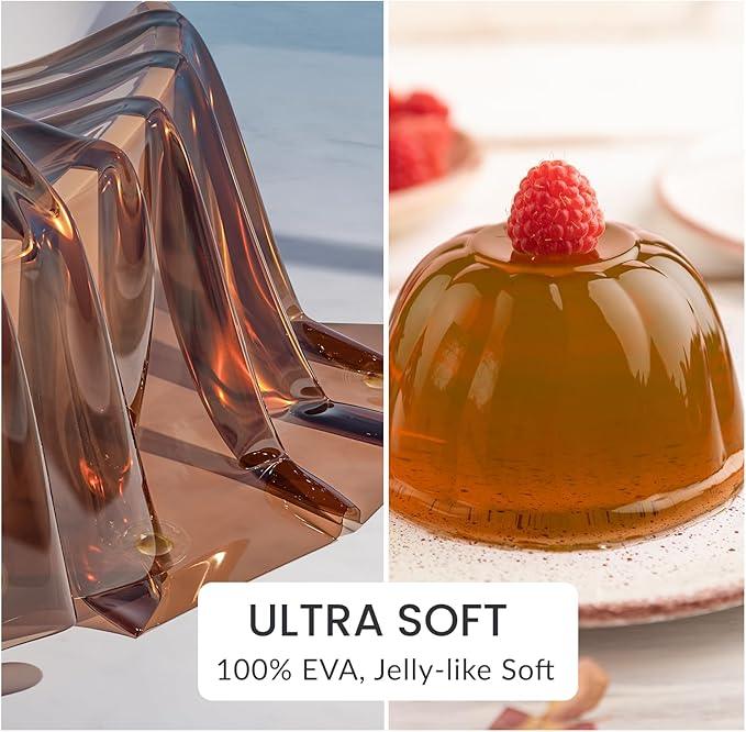 AmazerBath Premium EVA Shower Curtain Amber, Luxury Clear Brown Jelly-Like Soft Waterproof Shower Curtain with 3 Weighted Stones and 12 Grommets, Recyclable Packaging - ModernBath