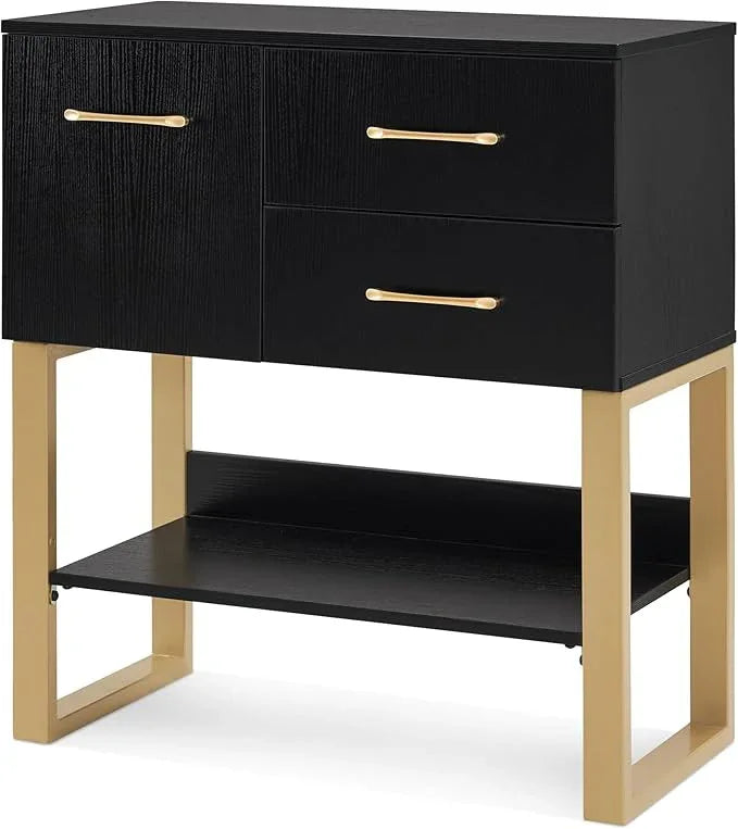 BarberPub Beauty Barber Station, Spa Wall Mount Storage Cabinet, Styling Salon Equipment for Hair Stylist, Bathroom Dresser with Drawers & Shelf 3185 (Black) - ModernBath