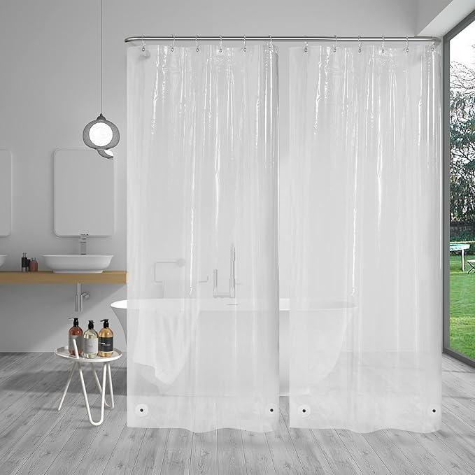 AmazerBath Small Shower Curtain Liner, 36x72 Stall Plastic Clear Shower Curtain Liner, PEVA Cute Narrow Shower Liner, Stand Up Shower Curtain Liners with 2 Magnets and 6 Rustproof Grommet Holes - ModernBath