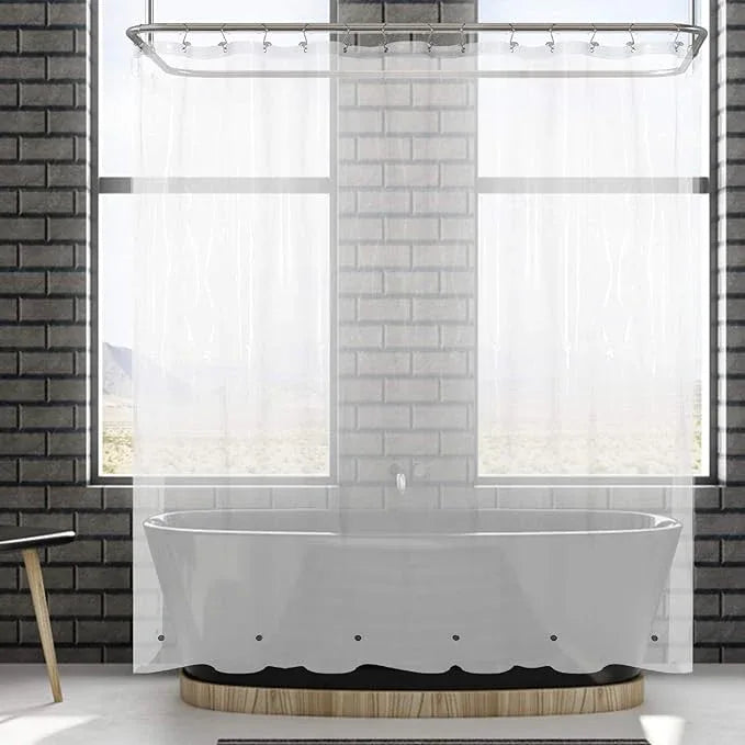 Barossa Design Extra Wide Shower Curtain Liner 108" x 72" with 8 Magnets - Waterproof PEVA Around Shower Liner for Bathroom, PVC Free, Metal Grommets - Clear, 108X72 - ModernBath