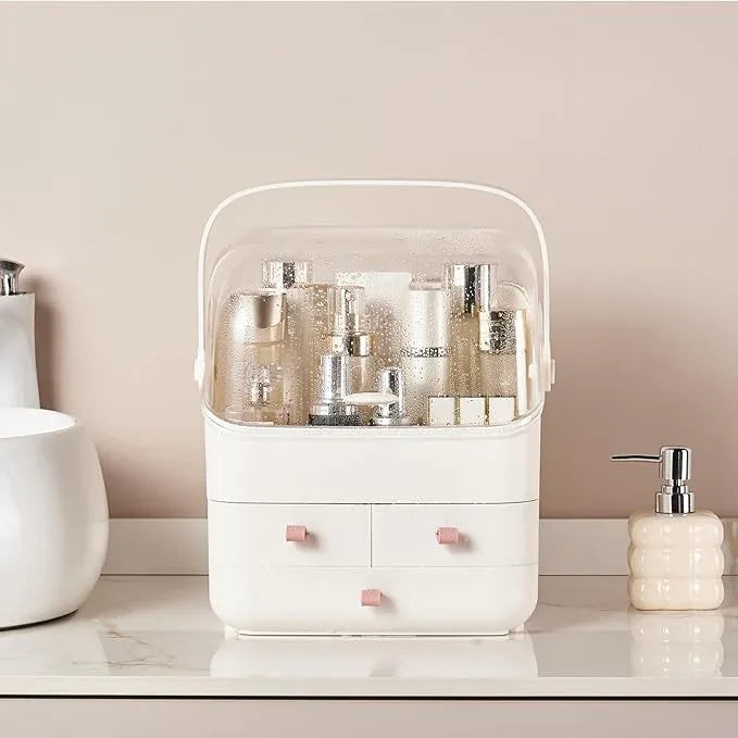 Large Makeup Organizer w Drawers Beauty Organizer Makeup Box Holder Vanity Organization Desk Countertop MakeUp Organizers Bathroom Counter Organizer Skincare Cosmetic Case Stand Dustproof Lid Gift - ModernBath