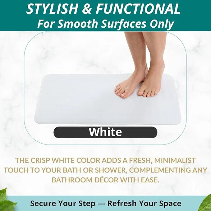 ENKOSI Non Slip Bath Mat for Tub and Shower Floors – Anti Slip Shower Mat with Secure Suction Cup Grip – Soft White Bathtub Mat for Inside Bath Tub and Smooth Bathroom Stalls (28x16 White) - ModernBath
