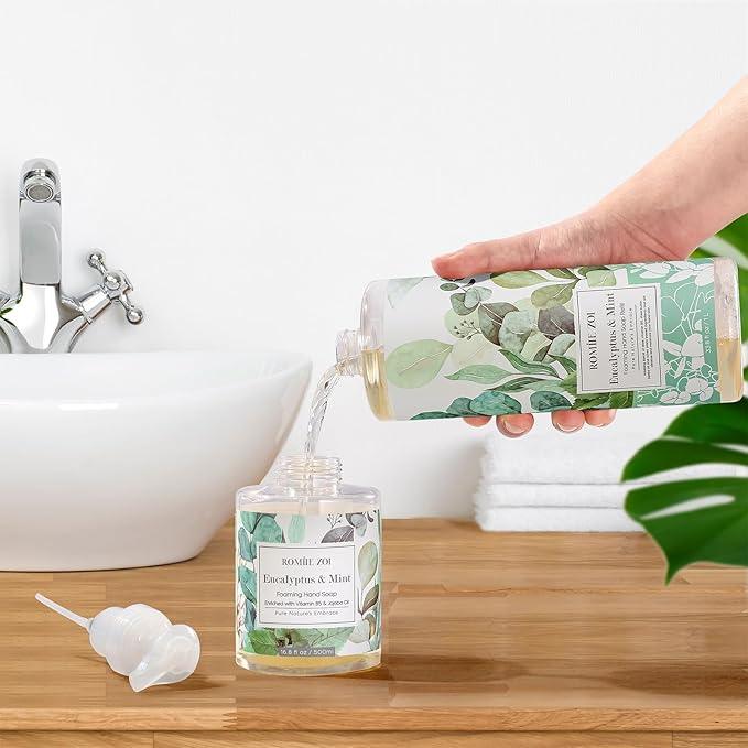 ROMIIE ZOI Foaming Hand Soap Refill, Eucalyptus & Mint, Gentle & Moisturizing Formula, 1 L/ 33.8 FL OZ - ModernBath