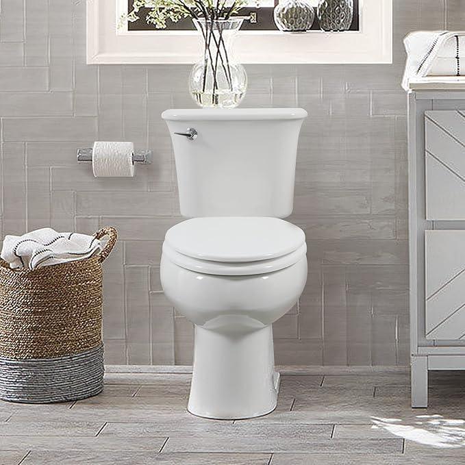 Elongated White Toilet Seat Natural Wood Toilet Seat with Zinc Alloy Hinges, Easy to Install also Easy to Clean, Scratch Resistant by Angol Shiold (Elongated, White) - ModernBath