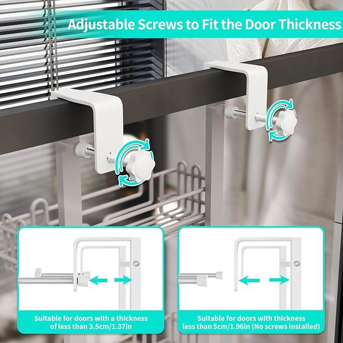 HapiRm 3 Tier Over the Door Shower Caddy, Hanging Shower Caddy with 16 Hooks and 2 Soap Holders, No Drilling Adjustable Hanging Bathroom Organizer - White - ModernBath