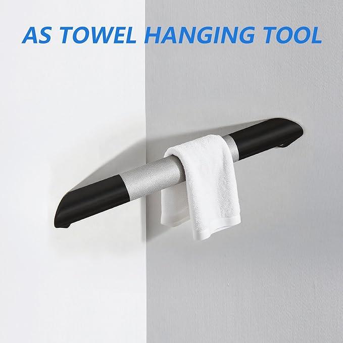 LUOGULIANG Shower Foot Rest Bar, Matte Black Corner Shower Foot Rest for Shaving Legs, Wall Mounted Non-Slip Stainless Steel Bar Shower Step Foot Ledge - ModernBath