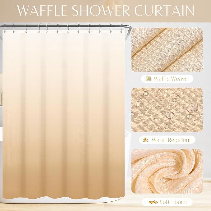 WSBArt 32PCS Bathroom Set Bathroom Sets with Shower Curtain and Rugs Beige Bathroom Accessories,Shower Curtain Set,Bathroom Rug Set with Bathroom Trash Can - ModernBath