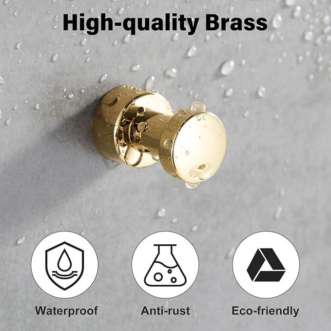 BVL Gold Robe Hook Brass Adhesive Towel Hook for Bathroom and Kitchen,5 of Packing - ModernBath