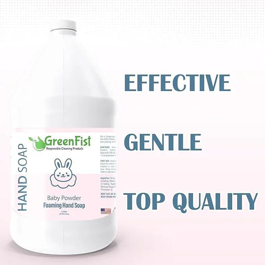 GreenFist Foaming Hand Soap Refills Baby Powder Scent Jug Foam Refill Made in USA, 128 ounce (1 Gallon) - ModernBath
