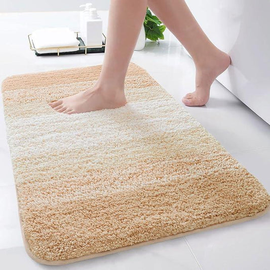 Arotive Microfiber Bathroom Rugs, Shaggy Soft and Absorbent Bath Rug, Non-Slip, Thick Plush Machine Washable Dry Bath Mats for Bathroom, Tub and Shower, 30x17, Beige, Rectangular - ModernBath