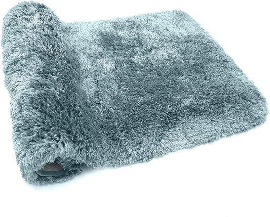 FIFU Bathroom Rugs 17" W x 24" L, Bath Mat for Bathroom, Bedroom, Laundry Room & Kitchen, Non-Slip Rubber Latex Backing, Extra Soft and Absorbent Polyester Carpet, Machine Washable Rug, Teal - ModernBath