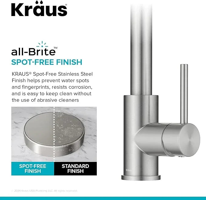 KRAUS Bolden 2-Function Single Handle Pull Down Kitchen Faucet in Spot-Free Stainless Steel, KPF-1616SFS - ModernBath
