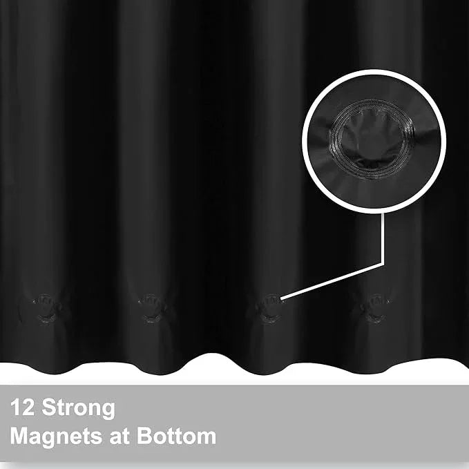 Barossa Design Clawfoot Tub Shower Curtain with 12 Magnets - 36 Metal Hooks Included, 180" W x 70" H Wrap Around, Waterproof PEVA Shower Liner for Bathroom, PVC Free, Metal Grommets - Black, 180x70 - ModernBath