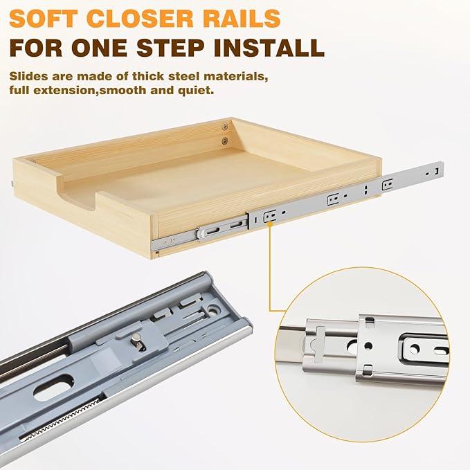 Pullout Cabinet Organizer, 17''W×21''D×3''H Slide Out Shelves for Kitchen Cabinets, Pull out Drawers for Kitchen Cabinets, Pantry, Bathroom, & Storage Organization - ModernBath