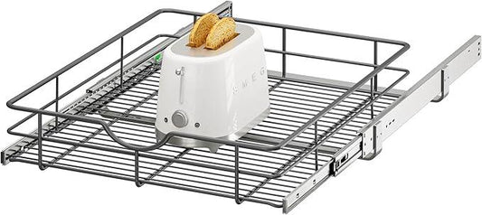 ALINE FURNITURE Pull Out Shelves - 20" W x 22" D Soft Close Pull Out Cabinet Organizer 1 Tier - Slide Out Drawers with Shelf Liner, Heavy Duty Steel Wire Baskets for Kitchen Cabinets, Pantry, Bathroom - ModernBath