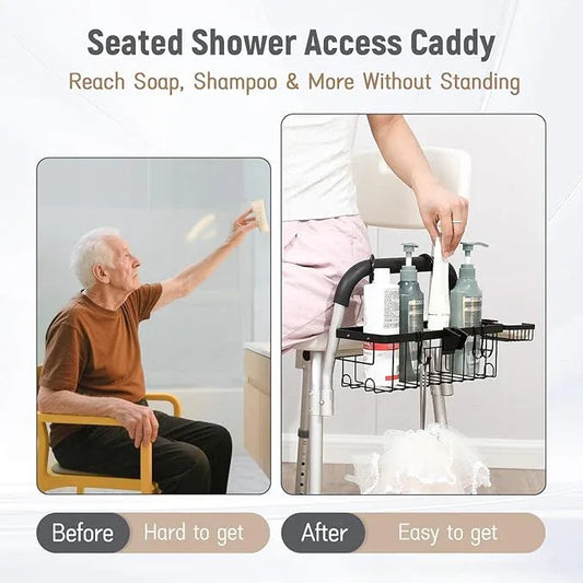 TYYIHUA Hanging Shower Caddy for Shower Chair with Hooks, Soap Tray and Shower Rack, Bathroom Showers Organizer Basket for Elderly, Pregnant, Patient, Handicap Accessories for Daily Living - ModernBath