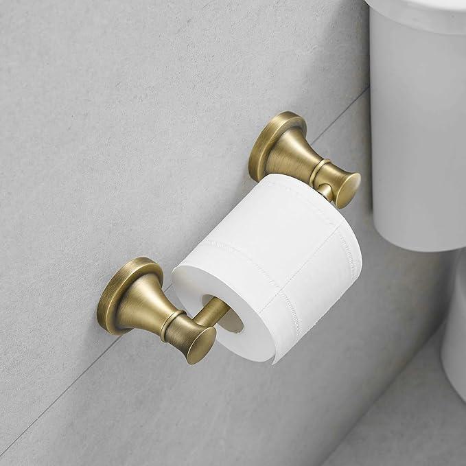 RUMOSE Toilet Paper Roll Holder Bathroom Flexible Pivoting Tissue Handle on Wall Mounted Antique Brass Rustproof Toilet Tissue Roll Holder,Stainless Steel - ModernBath