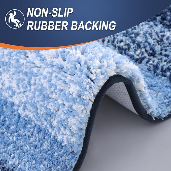 OLANLY Bathroom Rugs Mat 24x16, Extra Soft Absorbent Microfiber Bath Rugs, Rubber Backing, Quick Dry, Machine Washable Bath Mats for Bathroom Floor, Tub and Shower, Home Decor Accessories, Navy - ModernBath