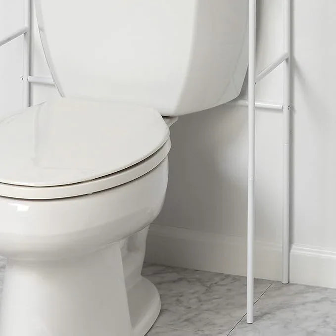 Zenna Home Over the Toilet Storage Shelf Space Saver, Behind Toilet Bathroom Organizer and Storage, Metal Bathroom Organizer with 3 Shelves, White - ModernBath