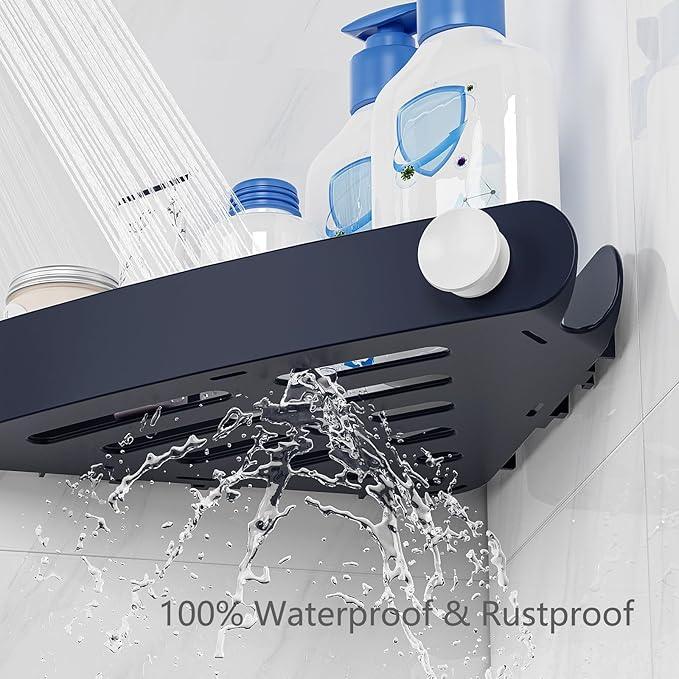 Sotfamily Shower Caddy Corner, 2 Pack Adhesive Corner Shower Shelves for Bathroom Organizers and Storage, Rust Free Plastic Rack for Bathroom Accessories & Decor, Navy - ModernBath
