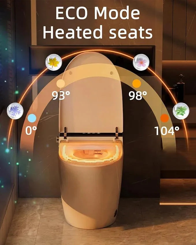TOTTE Luxury Smart Toilet with Bidet, Hands-Free with Auto Open/Close Lid & Self-Cleaning Bowl | Adaptive Warm Water Wash & Heated Seat, Built-in Aroma, One-Piece Elongated Design - ModernBath