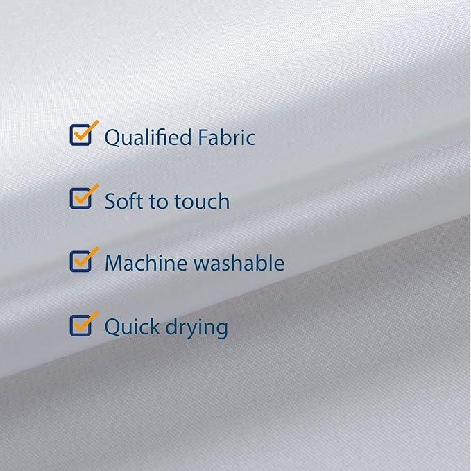 N&Y HOME 84 inch Extra Wide Fabric Shower Curtain or Liner, Hotel Quality, Washable, Water Repellent Bathroom Curtains with Grommets, White, 84x72 inches - ModernBath
