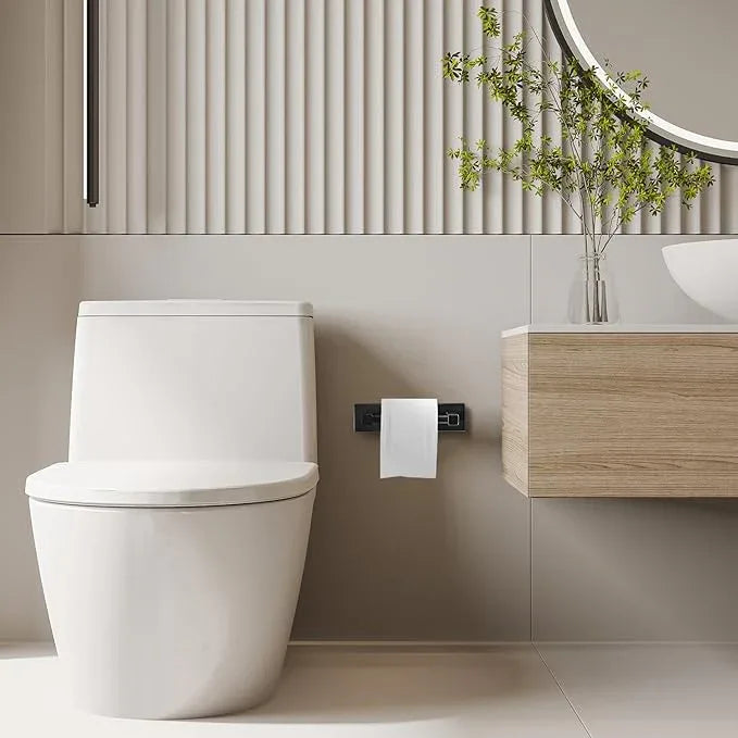 Ruacq Toilet Paper Holder Oil Rubbed Bronze-Toilet Paper Holder Wall Mount Double Post Pivoting Square-Toilet Tissue Roll Holder Rustproof Stainless Steel - ModernBath