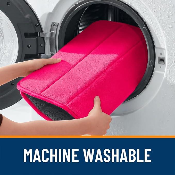 OLANLY Memory Foam Long Bathroom Rugs Runner 59x24, Super Soft Absorbent Bath Mat, Quick Dry, Machine Washable Shower Floor Rugs, Bathmat Carpet, Bathroom Home Decor Accessories, Hot Pink - ModernBath