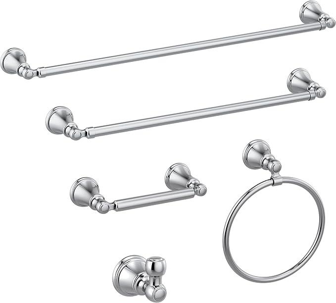 Delta Woodhurst (1-Pack) Toilet Paper Holder Polished Chrome Tissue Roll Holder for Bathroom Organization and Storage Pivoting Toilet Tissue Holder Wall Bathroom Accessories 73250 - ModernBath