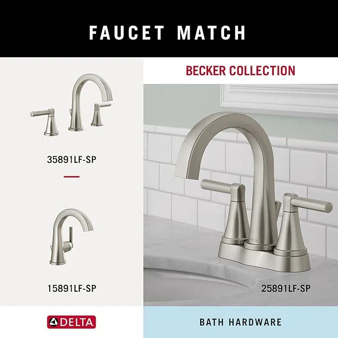 Delta Faucet Becker (1-Pack) Toilet Paper Holder, SpotShield Brushed Nickel, Wall Mounted Euro Hook Design BCK50-DN - ModernBath