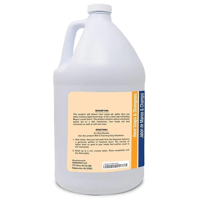 GreenFist Foaming Hand Soap Refills [ Foam Refill ] Gentle-Hand Wash Lemon Scent, 128 ounce (1 Gallon) - ModernBath