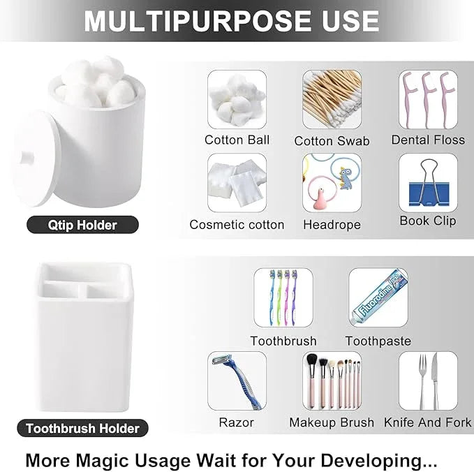 21 Pcs Bathroom Accessory Set with Waterproof Shower Curtain and Non Slip Mat,Resin Bath Set with Toothbrush Holder and Lotion Soap Dispenser,Bathroom Countertop Organizer Set for Home Apartment - ModernBath