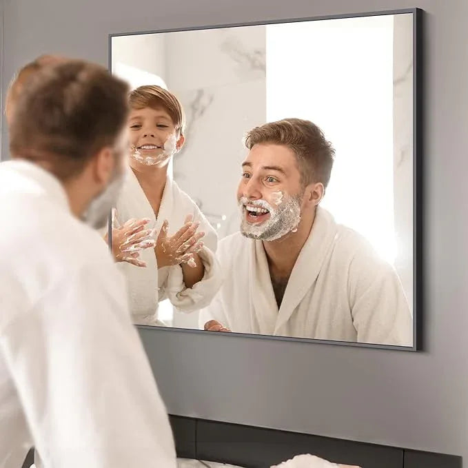 KOCUUY Black Bathroom Mirror, 36x36 Inch Square Mirror for Over Sink, Modern Decorative Wall Mirror for Bedroom Living Room Bathroom, Hang Horizontal/Vertical - ModernBath