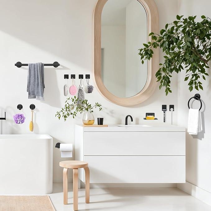 15 Pieces Matte Black Bathroom Accessories Set,Towel Holder for Bathroom Wall,Towel Bar,Stainless Steel Bathroom Sets Accessories, Toilet Paper Holder,Towel Holder for Bathroom Kitchen - ModernBath