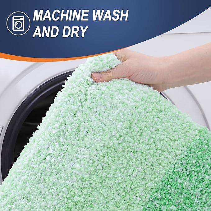 OLANLY Bathroom Rugs Mat 30x20, Extra Soft Absorbent Microfiber Bath Rugs, Rubber Backing, Quick Dry, Machine Washable Bath Mats for Bathroom Floor, Tub and Shower, Home Decor Accessories, Green - ModernBath