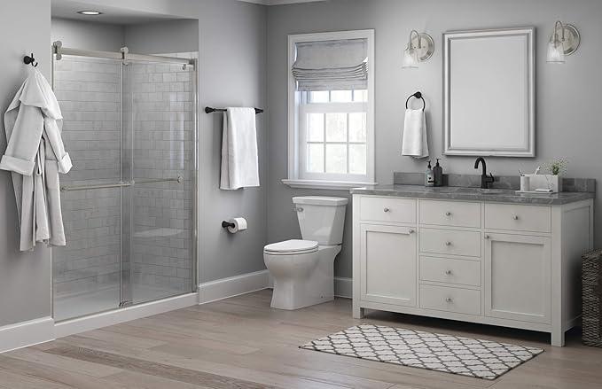 Franklin Brass Kinla 5-Piece Bathroom Set Matte Black 18" and 24" Towel Bar Racks, Toilet Paper Holder, Ring, Hook KIN5PC-MB - ModernBath