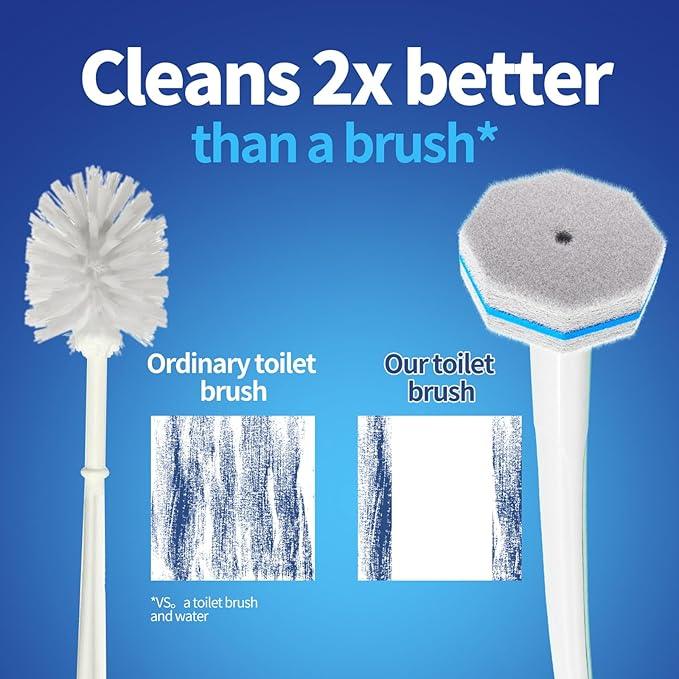 60pc Refills Disposable Toilet mats Brush Cleaning System, Toilet Cleaning Brush, 60 Replacement Brush Heads, No Handle or Base，Toliet Wand Refills,Toilet Bowl Clean Refill Pads,Toilet Scrubber Refill - ModernBath