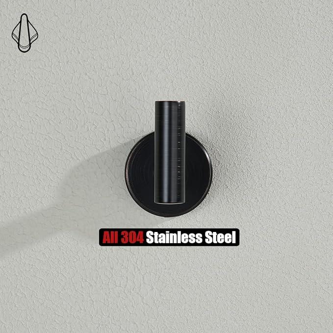 JQK Bathroom Towel Hook Oil Rubbed Bronze, 304 Stainless Steel 0.8mm Coat Robe Clothes Hook for Bathroom Kitchen Garage Wall Mounted (Pack of 4), TH100-ORB-P4 - ModernBath