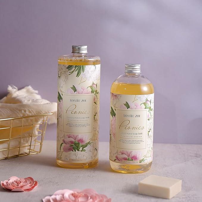 ROMIIE ZOI Liquid Hand Soap Refill, Peony, Gentle & Moisturizing Formula, 750 ML/ 26 FL OZ - ModernBath